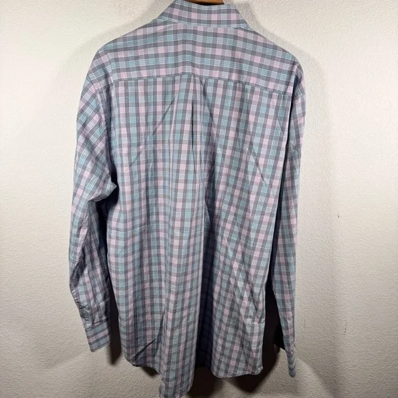 Peter Millar Plaid Long Sleeve Button-Down Shirt Size XL - Picture 2 of 7